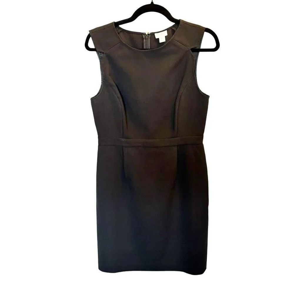 JCrew black sheath shift dress size 8